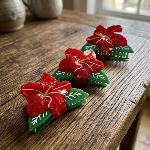 Tropical Hibiscus Acrylic Claw Clip Collection