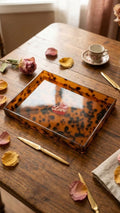 uxury Tortoiseshell Acrylic Accent Tray with