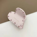 Rhinestone-Bordered Heart Acrylic Claw Clips โ Wholesale Collection