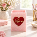 Portalápices de acrílico “Love” de mármol rosa