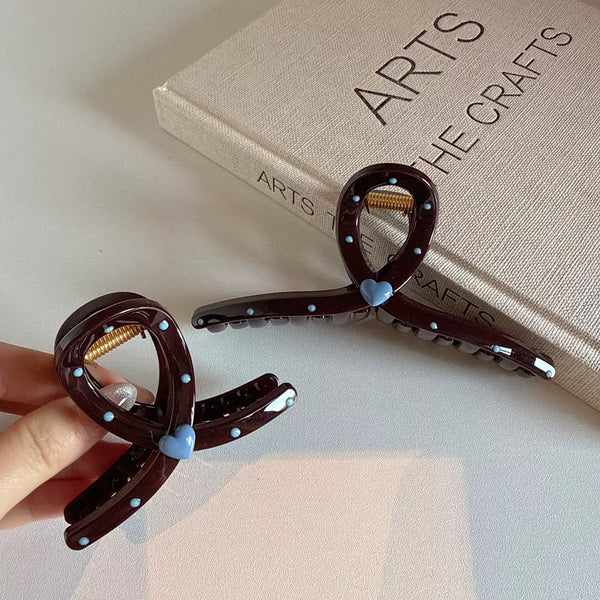 Vintage Heart & Polka Dot Loop Claw Clips – Wholesale Collection