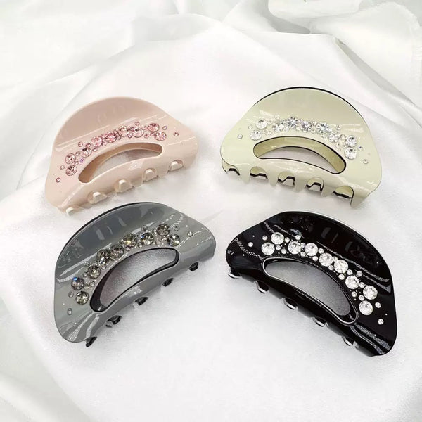Luxury Crystal-Encrusted Acrylic Arch Claw Clips – Wholesale Collection