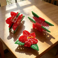 Tropical Red Hibiscus Acrylic Hair Claw Clips – Wholesale Collection