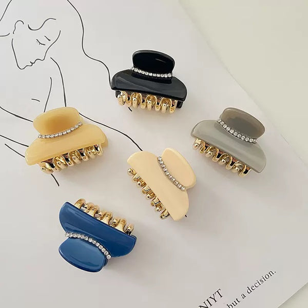 Mini Rhinestone-Trimmed Acrylic Claw Clips – Wholesale Collection