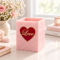 Portalápices de acrílico “Love” de mármol rosa